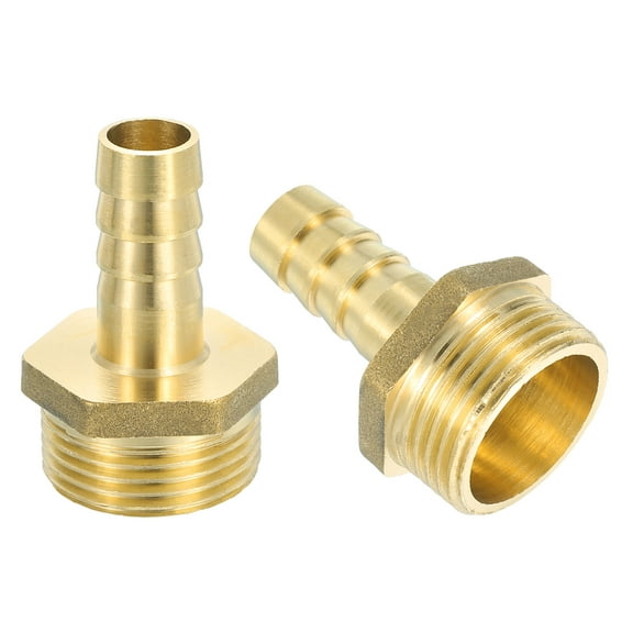 3 Pack Brass Hose Barb Fitting, 1/2" Barb x G 3/4 Male Brass Barb Pipe Fitting Adapter