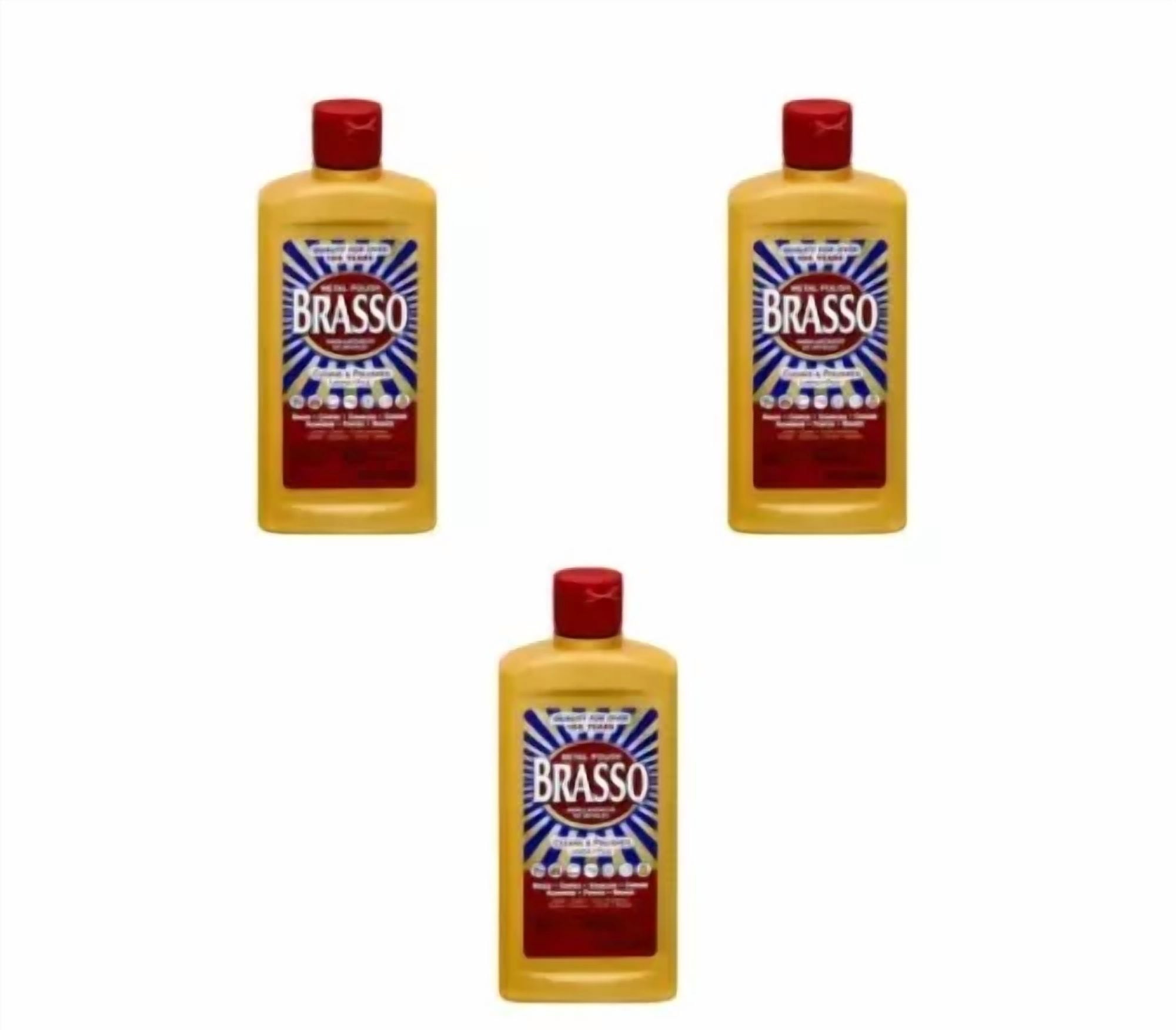 (3-Pack) Brasso Metal Polish And Shine Cleaner Brass Stainless Steel 8 ...