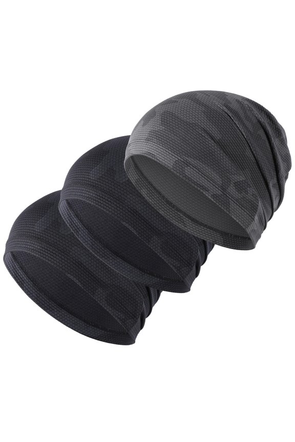 3 Pack Breathable Cooling Skull Cap Sweat Wicking Beanie for Cycling Running Helmet Liner Cap Under Hard Hat