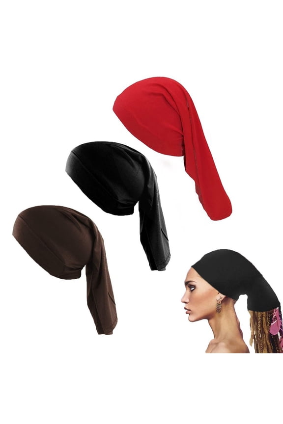 3-Pack Breathable Dreadlock Tubes | Frizz & Breakage Prevention | Silky Smooth Hair Bonnet for Sleeping | All-Season Locs & Braids Care