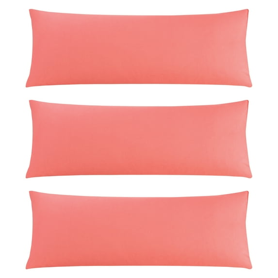 3 Pack Breathable Egyptian Cotton Body Pillow Covers, 20" X 60", Blush Pink