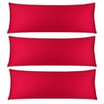 thumbnail image 1 of 3 Pack Breathable Egyptian Cotton Body Pillow Covers, 20" x 60", Red, 1 of 7