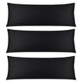 thumbnail image 1 of 3 Pack Breathable Egyptian Cotton Body Pillow Covers, 20" x 72", Black, 1 of 8