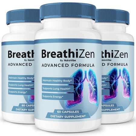 (3 Pack) BreathiZen – Respiratory Support Formula for Soothing Breathing Comfort & Daily Wellness | Easy-to-Take Capsules for Everyday Use (180 Capsules)