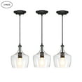 thumbnail image 1 of 3-Pack Bronze Pendant Lighting Ceiling Mount Kitchen Light Fixtures with Glass Shade for Dining Room, Dining Table, Bars, 1 of 10