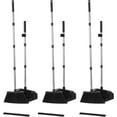 thumbnail image 1 of 3-Pack Broom with Dustpan Combo Set, Commercial Broom and Dustpan Set, Dust Pan with Long Handle, 51'' Large Brooms with Self-Cleaning Dust Pan Teeth for Restaurant Lobby Garage - Black, 1 of 9