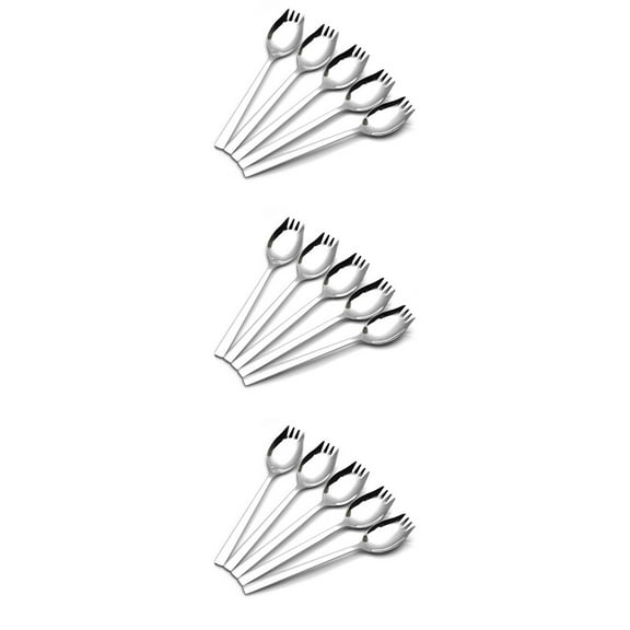 3 Pack Heavy Duty Buffet Sporks Student Size Pasta Forks Reusable Flatware Cutlery Set