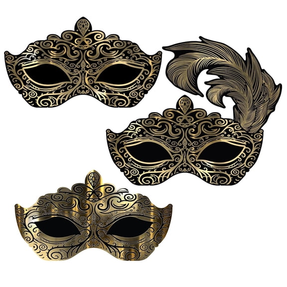 3 Pack Bulk Masquerade Mask Wall Decorations