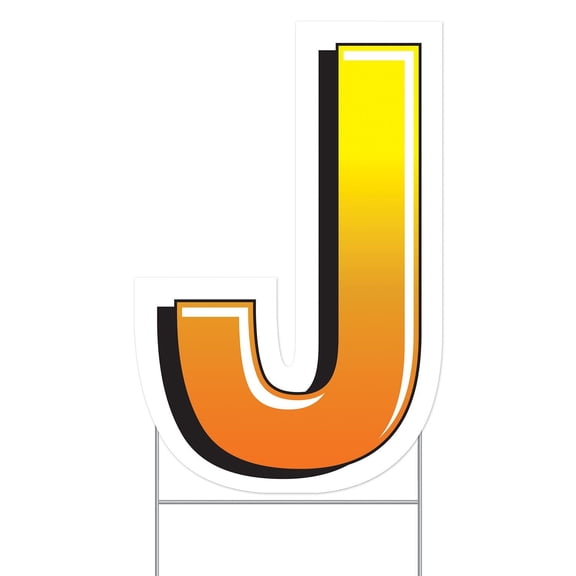 3 Pack Bulk Plastic J Party Yard Sign
