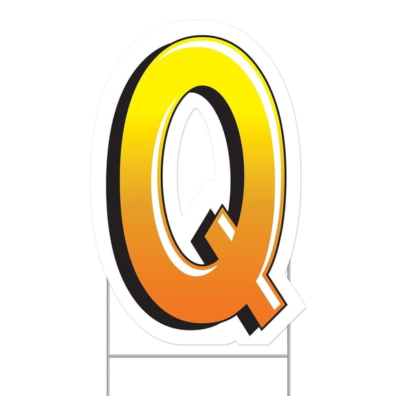3 Pack Bulk Plastic Q Party Yard Sign