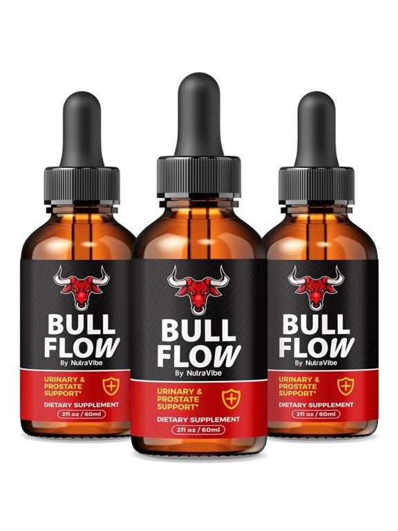 (3 Pack) Bull Flow Drops Daily BullFlow Liquid Support for Urinary,, Energy, and Prostate Support | Clean, Easy-to-Take Formula for Everyday Use (90 Servings)