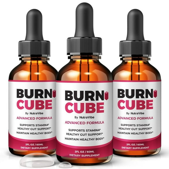 (3 Pack) Burn Cube Natural Daily Liquid Formula Designed to Align with Fitness Goals, Support an Active Lifestyle & Body Balance | Just a Few Drops for a Fit-Focused Routine (90 Servings)