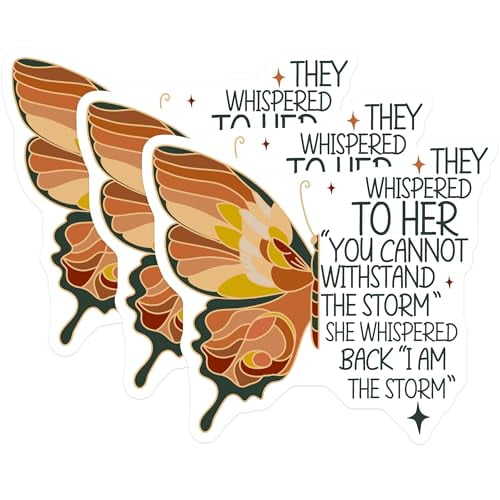 (3 Pack) Butterfly Decals - I am The Storm Decal - Motivational Decals - 3 Inches On Longest Side - Easy Peel & Apply - Made in USA - 3MCS2966