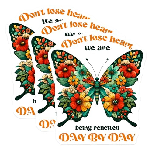 (3 Pack) Butterfly Floral Decals - Inspirational Quote Stickers - Laptop Decal - 3 Inches On Longest Side - Easy Peel & Apply - Made in USA - 3MCS8500