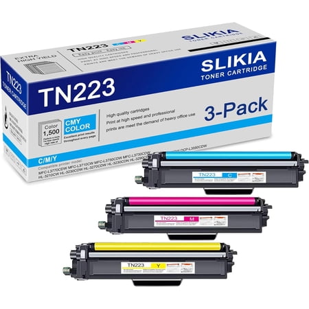3-Pack C/M/Y TN223 Toner Cartridge: Compatible TN223 TN-223 Replacement for Brother MFC-L3770CDW L3710CW L3750CDW L3730CDW HL-3210CW 3230CDW 3270CDW 3230CDN 3290CDW DCP-L3510CDW L3550CDW Printer