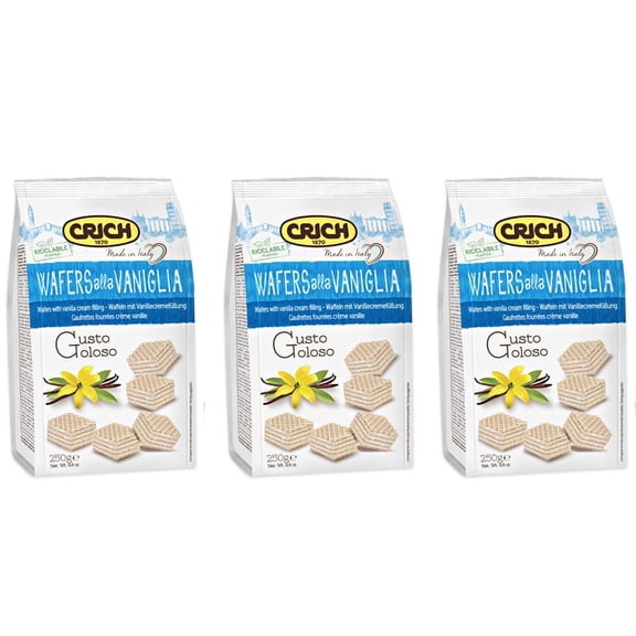3 Pack CRICH by BELL'AMORE Vanilla Wafers, 250 GR/each, ITALY
