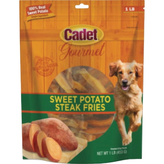 3 Pack Cadet Sweet Potato Dog Treat Steak Fries; 1 Lb.