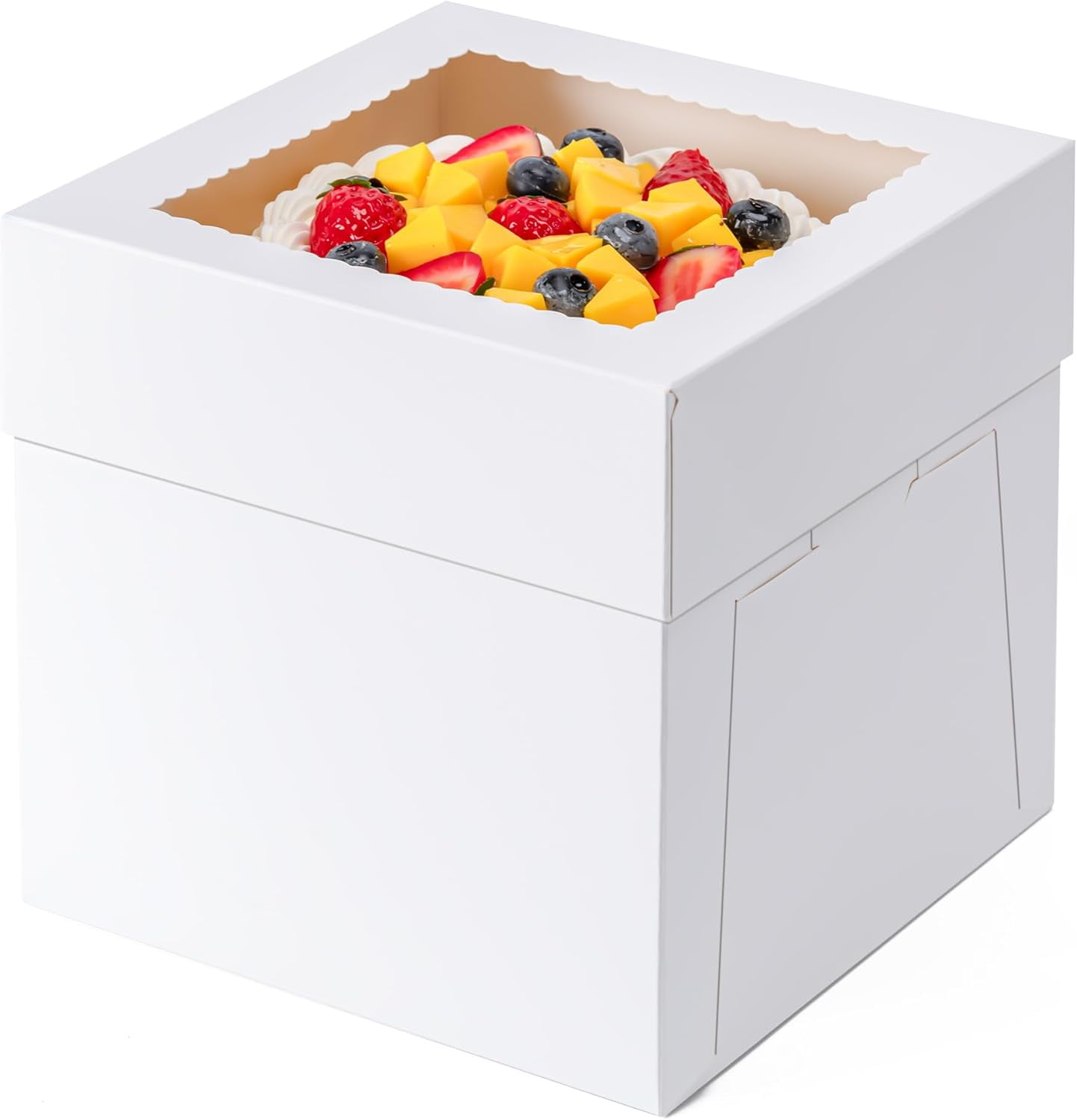 3 Pack Cake Boxes 10 Inch, 10x10x8 Inches Tall Large Box, Disposable ...