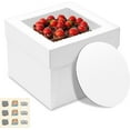 thumbnail image 1 of 3 Pack Cake Boxes, 10x10x8 Inches Tall Cakes Box with Window, White Boxes Boards, Square Bakery Box, for Cake, Treat Cookie Dessert, Pastry, Birthday Party, Mother's Day, Weddings, 1 of 4