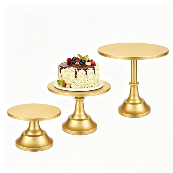 3 Pack Cake Stand 8 10 12 Inch Tiered Display | Metal Build Pedestal Base Dessert Table Wedding Reception Birthday Party Shower Candy Bar Buffet Setup
