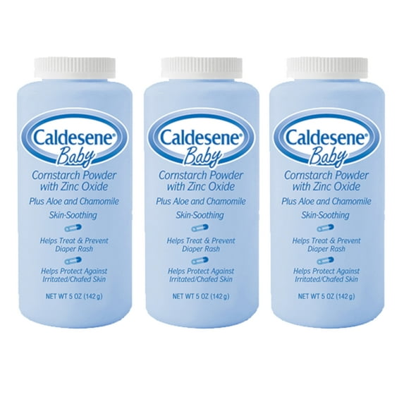 3 Pack - Caldesene Baby Cornstarch Powder With Zinc Oxide 5 oz Each