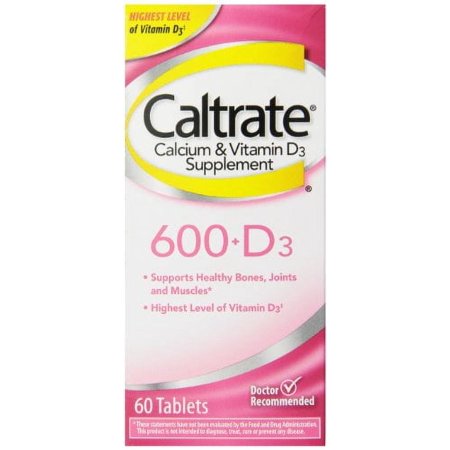 3 Pack - Caltrate 600 + D3 Calcium & Vitamin D3 Supplement, 60 Tablets Each