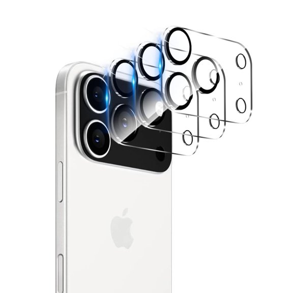 [3 Pack] Camera Lens Protector for Apple 17 Pro Max, 9H Tempered Glass Camera Cover Screen Protector Accessories, HD Clarity, Anti-scratch, Bubble Free, Case Friendly, Shockproof Full Protective