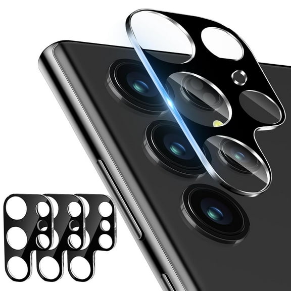 [3 Pack] Camera Lens Protector for Samsung Galaxy S23 Ultra, Tempered Glass Camera Protector Back Lens Cover Ultra HD 9H Hardness Anti-Scratch, Case Friendly, Easy to Install [No Affect onNight Shot]