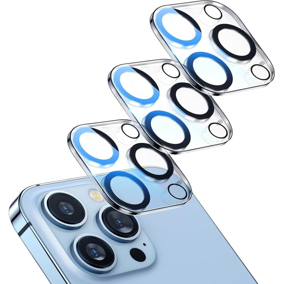 [3 Pack] Camera Lens Protector designed For iPhone 15 Pro/15 Pro Max,9H Tempered Glass,Anti-Scratch,Case Friendly,Night Circle,No-Bubble HD Clarity,Full Cover.