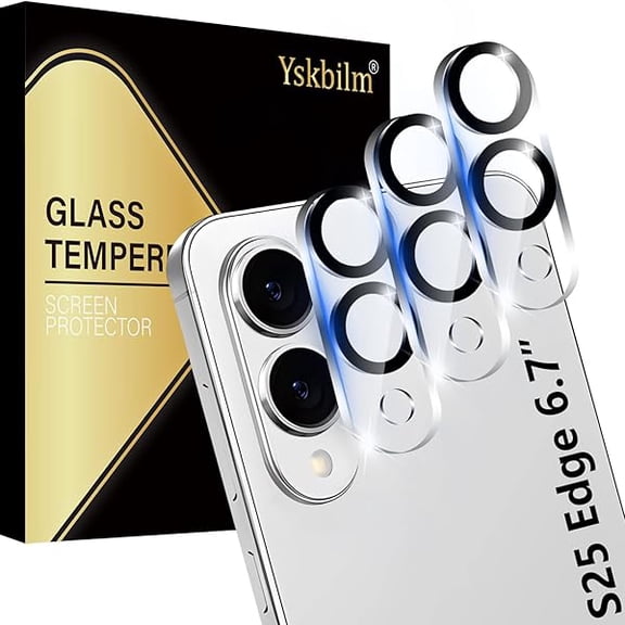 (3 Pack) Camera Lens Protector for Samsung Galaxy S25 Edge, Anti Scratch, Bubble Free,Tempered Glass Screen Protecto