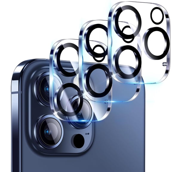 3 Pack Camera Lens Protector for iPhone 15 Pro 6.1 Inch,Decase 9H Tempered Glass Camera Protector [Case Friendly][Scratch-Resistant] [Shockproof Military Grade Drop Protection] - Clear