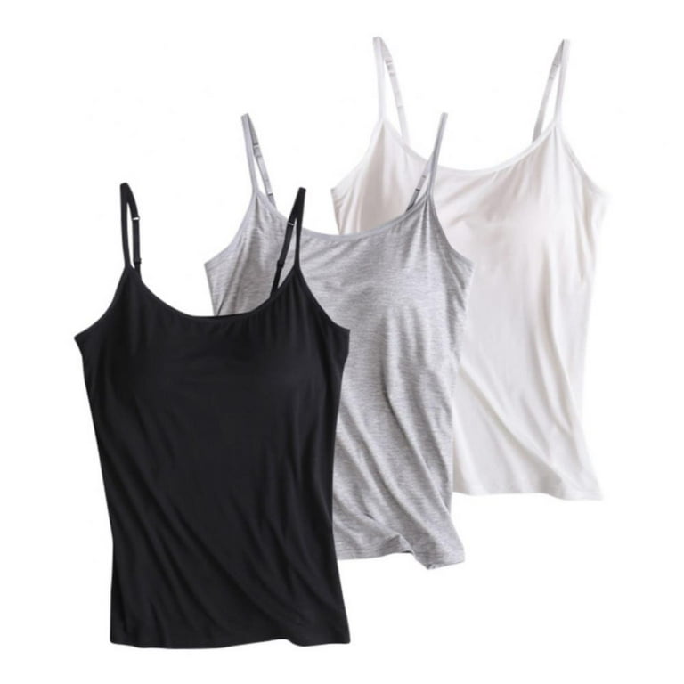 3-Pack Camisole for Women Cami Tanks Adjustable Spaghetti Strap