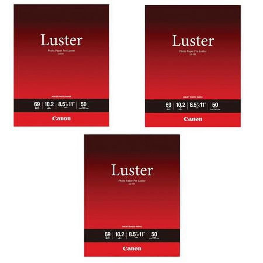 3 Pack Canon LU101 Pro Luster Photo Paper (8.5x11", 50 Sheets, 255 gsm)