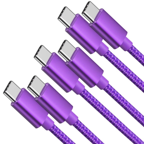 3 Pack Car Carplay Cable for iPhone 16 15 Pro Max 15 Plus,6FT USB-C to USB C Cable for Car Charger Adapter, Carplay USB C Cord Accessories Charging for iPad 10th Gen/iPad Pro Air 5th-Purple