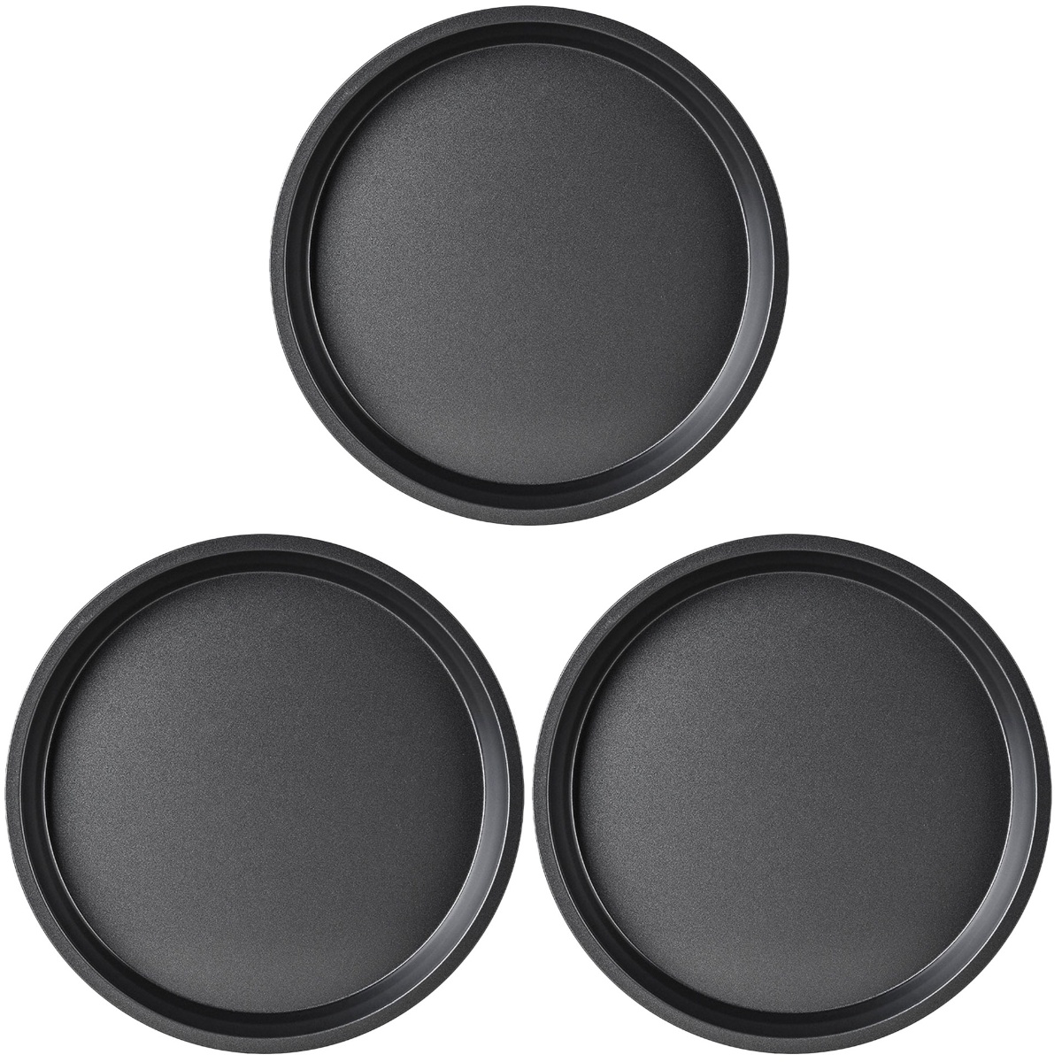 3 Pack Carbon Steel Baking Sheets Non Stick Sandwichera Cake Mold Platter Pizza Plate