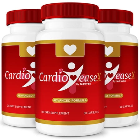 (3 Pack) Cardio Ease X Capsules - Official CardioEase X Pills to Maintain Overall Health, All Natural Blood Formula For Healthy and Stable Levels, Cardio Ease X Review (180 Capsules)