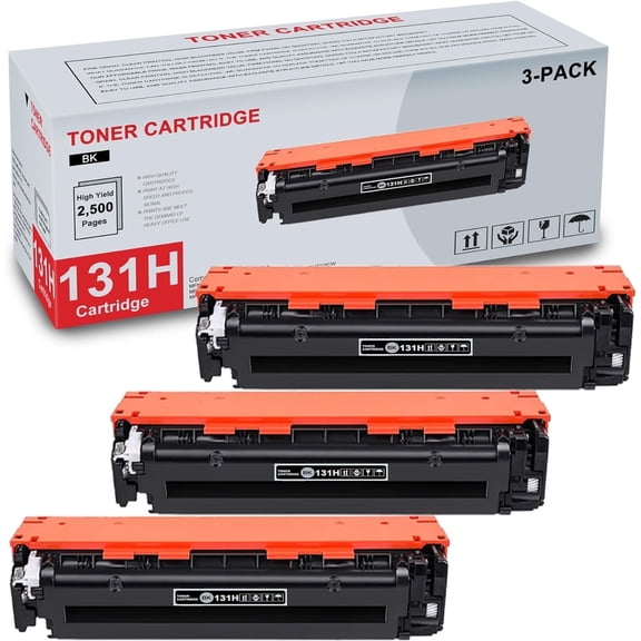3-Pack Cartridge 131H Black Toner Cartridge Compatible Cartridge 131H Replacement for Canon MF8280Cw MF8230Cn MF620C MF621Cn MF624Cw MF628Cw MF623Cn LBP7110Cw LBP5050 Printer