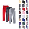 thumbnail image 1 of 3 Pack Casual Pants for Men 2025 Solid Color Drawstring Elastic Waist Straight Leg Long Pants with Pockets Trousers, 1 of 1