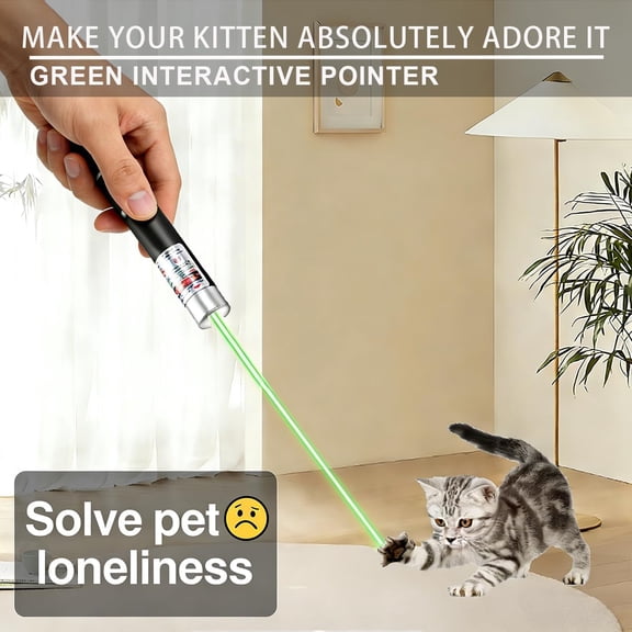 3-Pack Cat Laser Pointer - Red, Green, Purple Beams for Kitten & Puppy Play, Indoor Training Toy. Teaching/Office presentations, Stargazing, and Construction Sites. Portable.