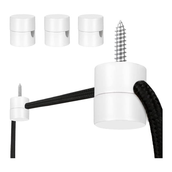 Ceiling Hooks 3-Pack for DIY Pendant Lights, White, 18x16mm, Metal and Plastic