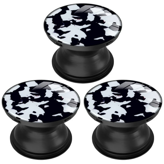 3 Pack Cell Phone Grip Stand with Expandable Kickstand (Not for Popsockets) - Black White