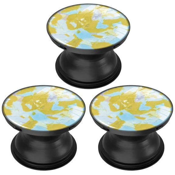 3 Pack Cell Phone Grip Stand with Expandable Kickstand (Not for Popsockets) - Blue Gold White