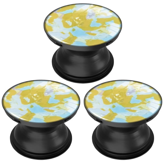 3 Pack Cell Phone Grip Stand with Expandable Kickstand (Not for Popsockets) - Blue Gold White