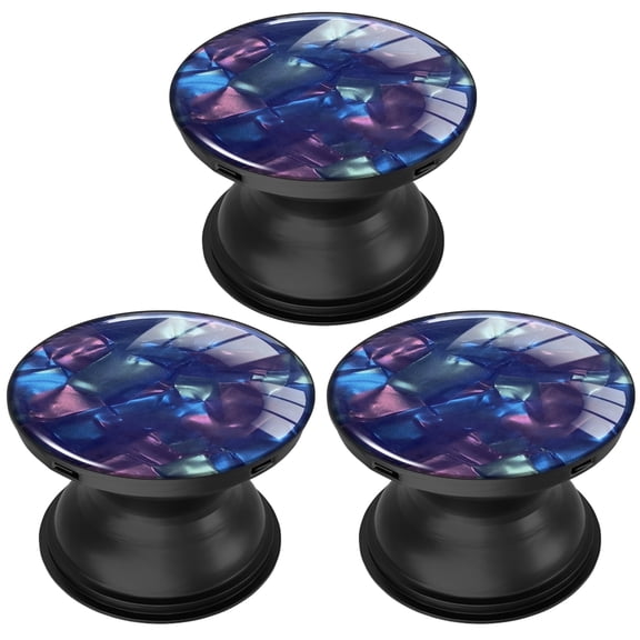3 Pack Cell Phone Grip Stand with Expandable Kickstand (Not for Popsockets) - Glitter Black Pink Green Blue