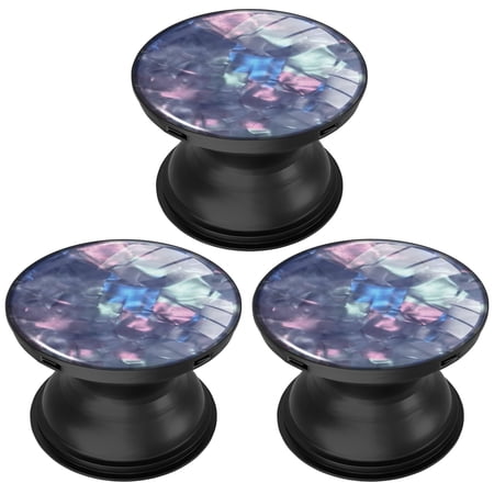 3 Pack Cell Phone Grip Stand with Expandable Kickstand (Not for Popsockets) - Glitter Grey Pink Green Blue