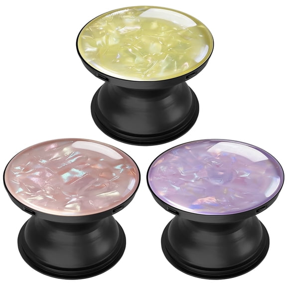 3 Pack Cell Phone Grip Stand with Expandable Kickstand (Not for Popsockets) - Glitter Rose Gold Yellow Purple
