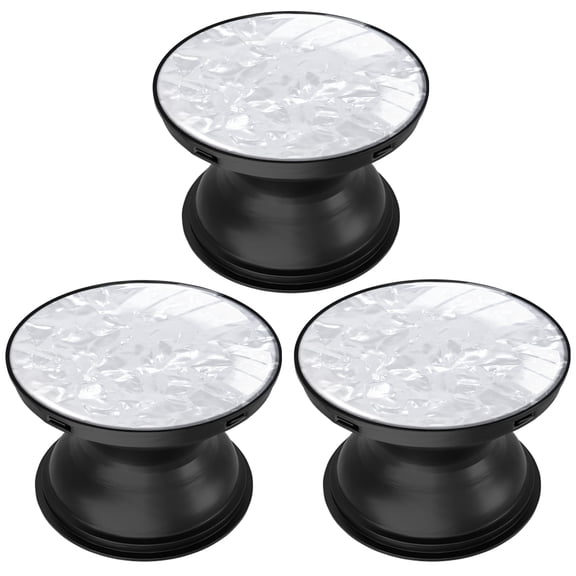 3 Pack Cell Phone Grip Stand with Expandable Kickstand (Not for Popsockets) - Glitter Silver White