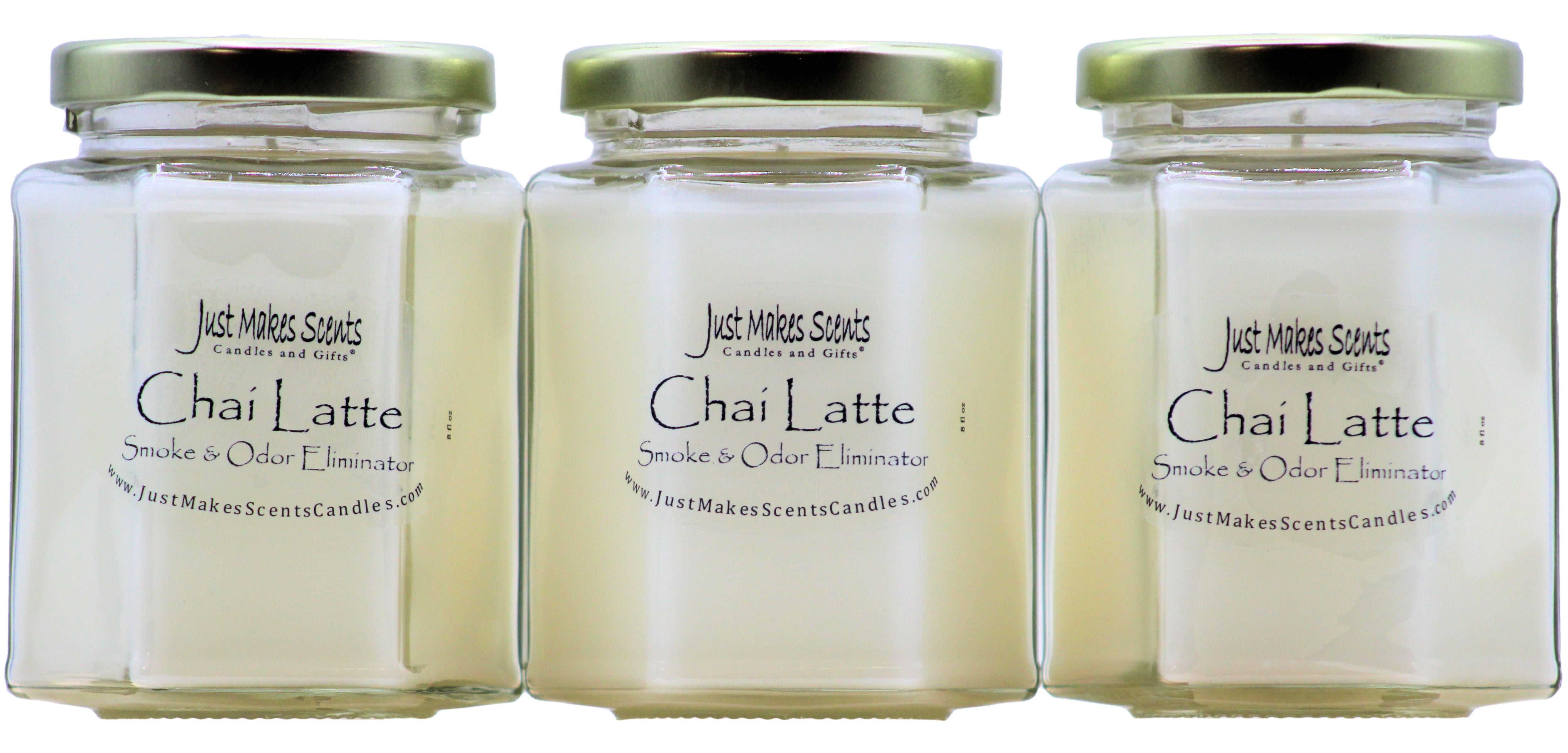 3-Pack Chai Latte Smoke & Odor Eliminator Candle, 8 oz Hexagon jar
