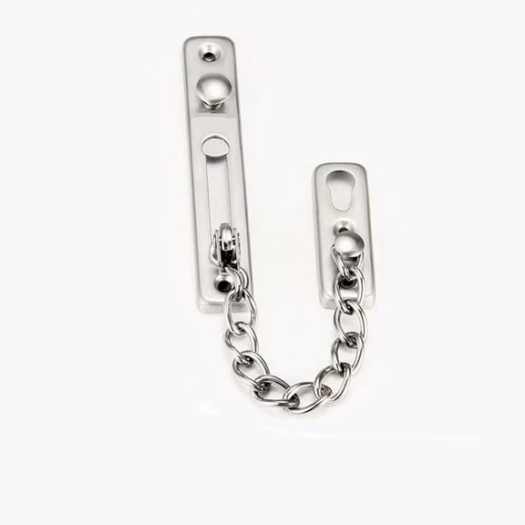 3 Pack Chain Door Guard Lock Security Latch Lock with Spring Anti-Theft Press Lock, Silver Tone