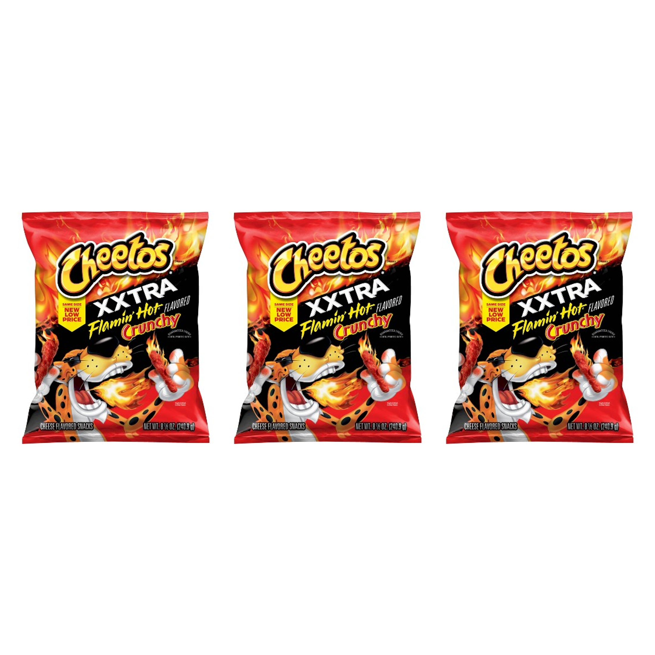 Cheetos Crunchy XXTRA Flamin' Hot Cheese Flavored Snack Chips, 8.5